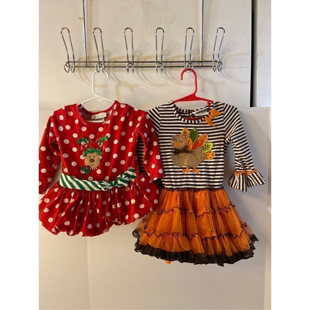 Bonnie Jean Rare Edition Thanksgiving and‎ Christmas dresses 2t 24m